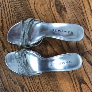 Rampage Silver Strappy Heels size 7.5